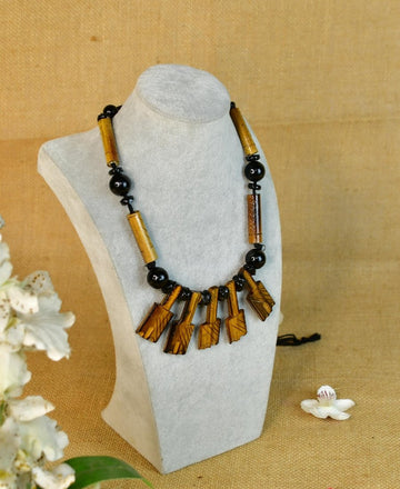 Handcrafted Bamboo Necklace with Hammer Figures by Sowpeace — alternate view