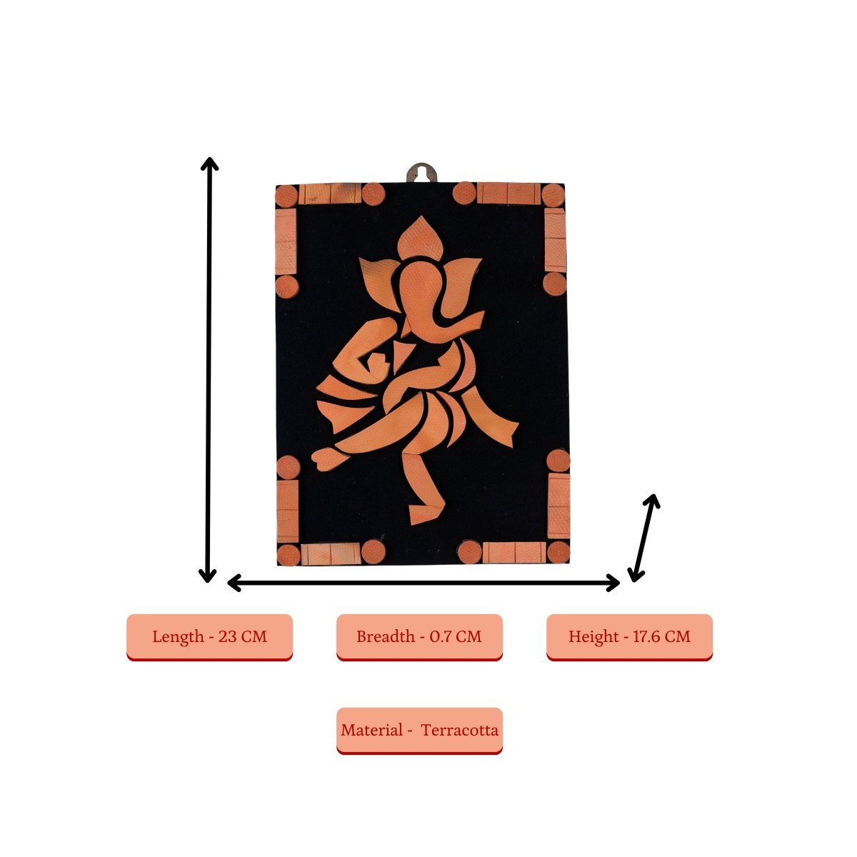 Handcrafted Terracotta Dancing Ganesh Wall Art: Unique Home Decor - Sowpeace - Diwali - God Idols