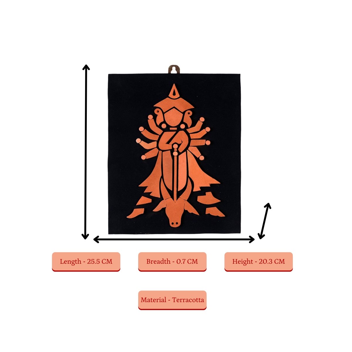 Handcrafted Terracotta Durga Wall Art: Home Decor - Sowpeace - Diwali - God Idols