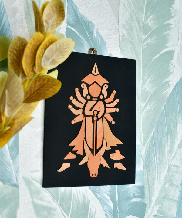 Handcrafted Terracotta Durga Wall Art: Home Decor — main view
