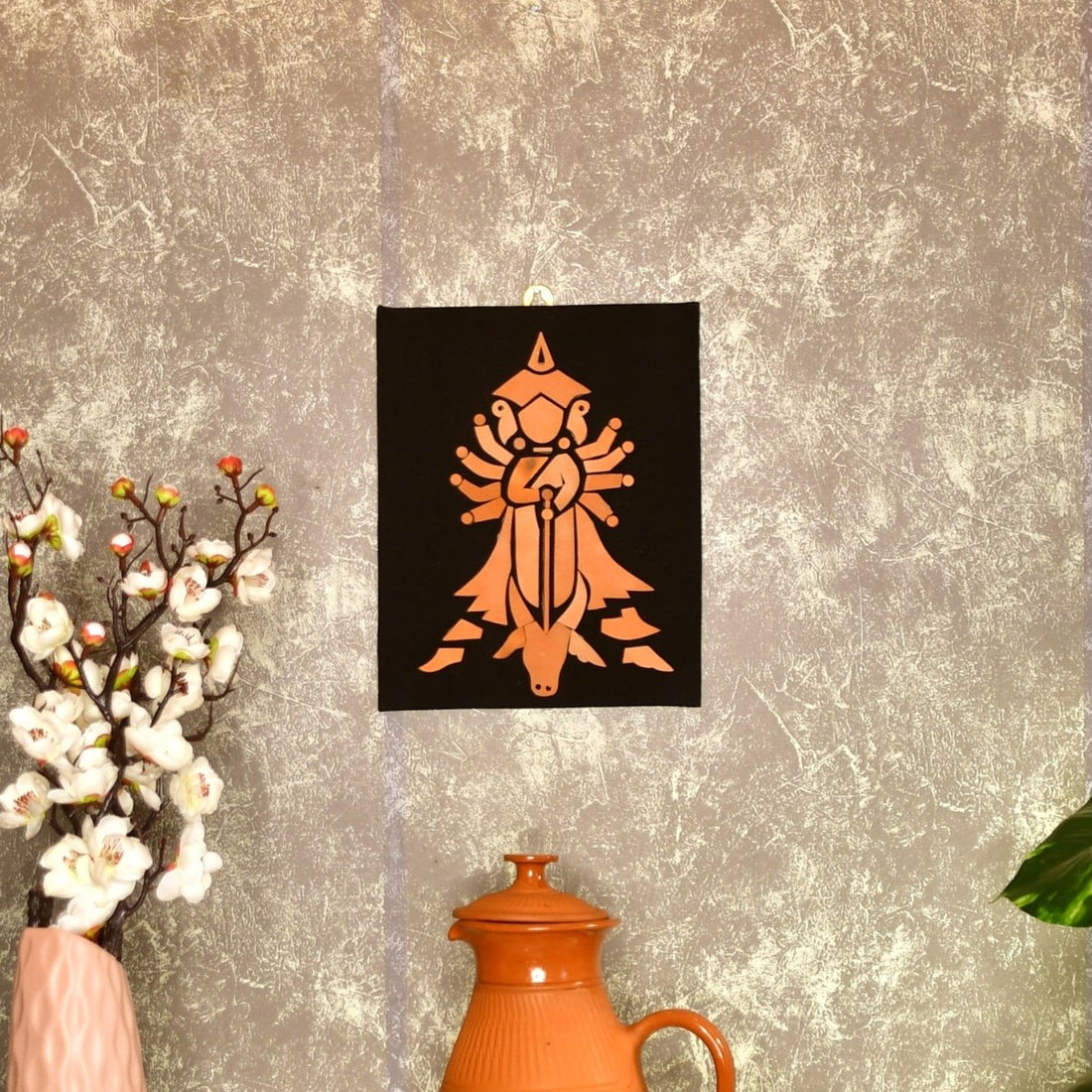 Handcrafted Terracotta Durga Wall Art: Home Decor - Sowpeace - Diwali - God Idols
