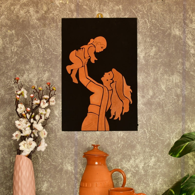 Handcrafted Terracotta Mother-Son Wall Art Masterpiece – view 5