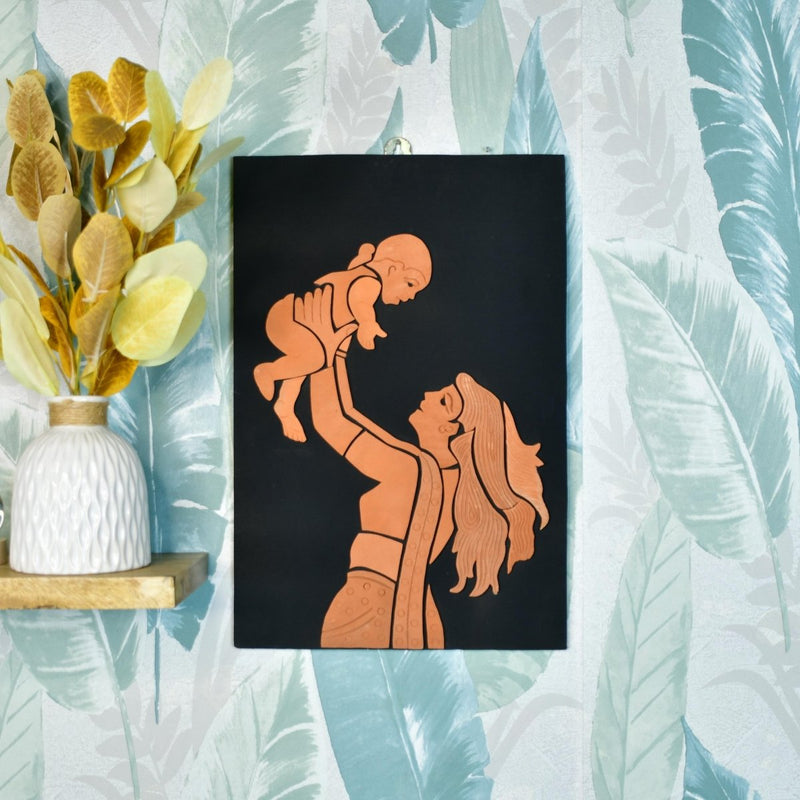 Handcrafted Terracotta Mother-Son Wall Art Masterpiece – view 6