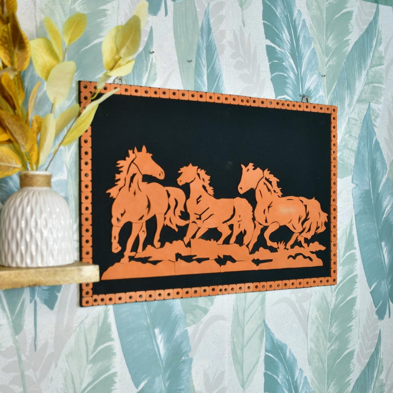 Handcrafted Terracotta Running Horse Wall Art Décor – view 5