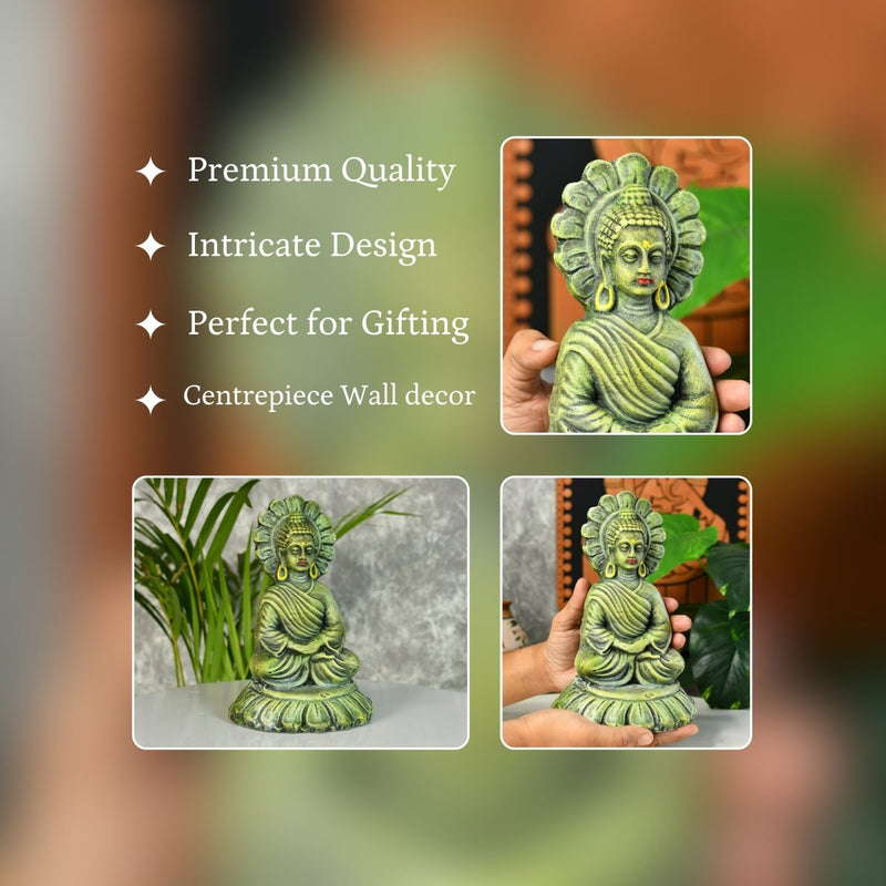 Handcrafted Terracotta Sitting Buddha: Artisan Home Decor by Sowpeace – view 3