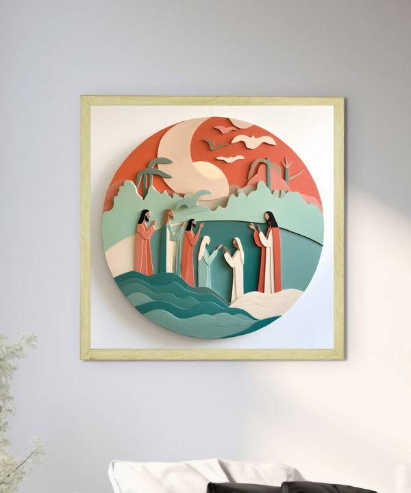 Jesus & Disciples: Sowpeace Premium Abstract Peace Canvas – Handcrafted Indian-Inspired Wall Art for Elegant Faithful Decor — image 4