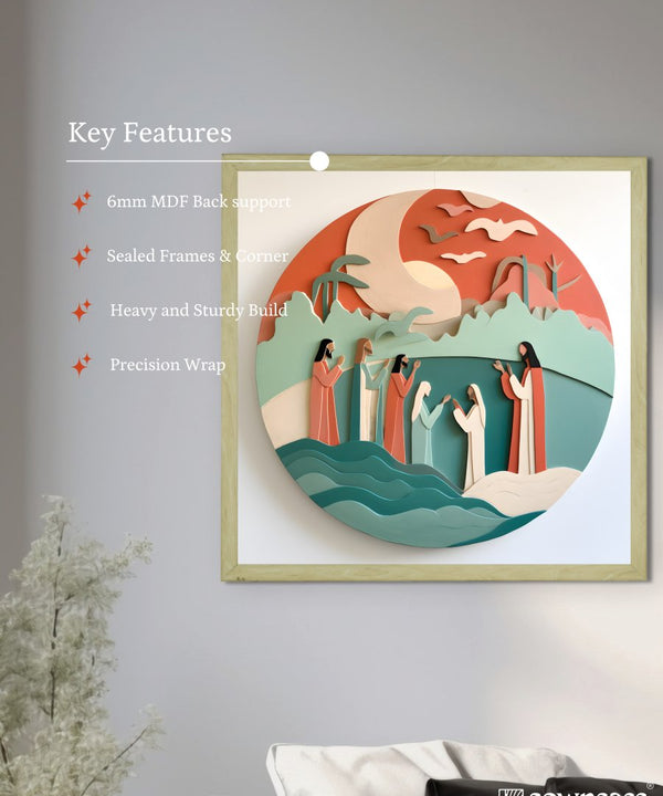 Jesus & Disciples: Sowpeace Premium Abstract Peace Canvas – Handcrafted Indian-Inspired Wall Art for Elegant Faithful Decor — image 6