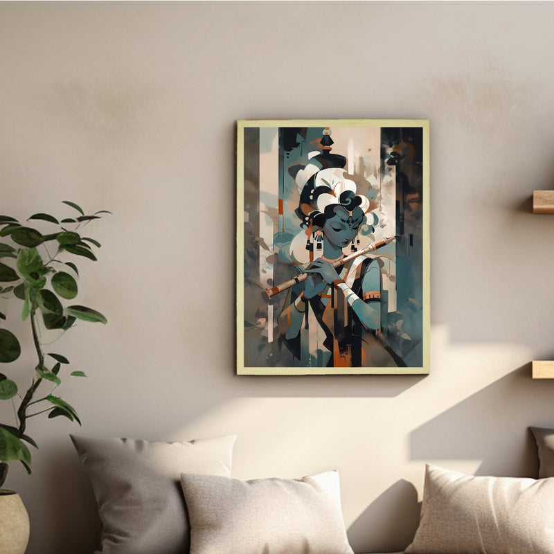 Sowpeace's Handcrafted Lord Krishna Abstract Wall Art – view 4