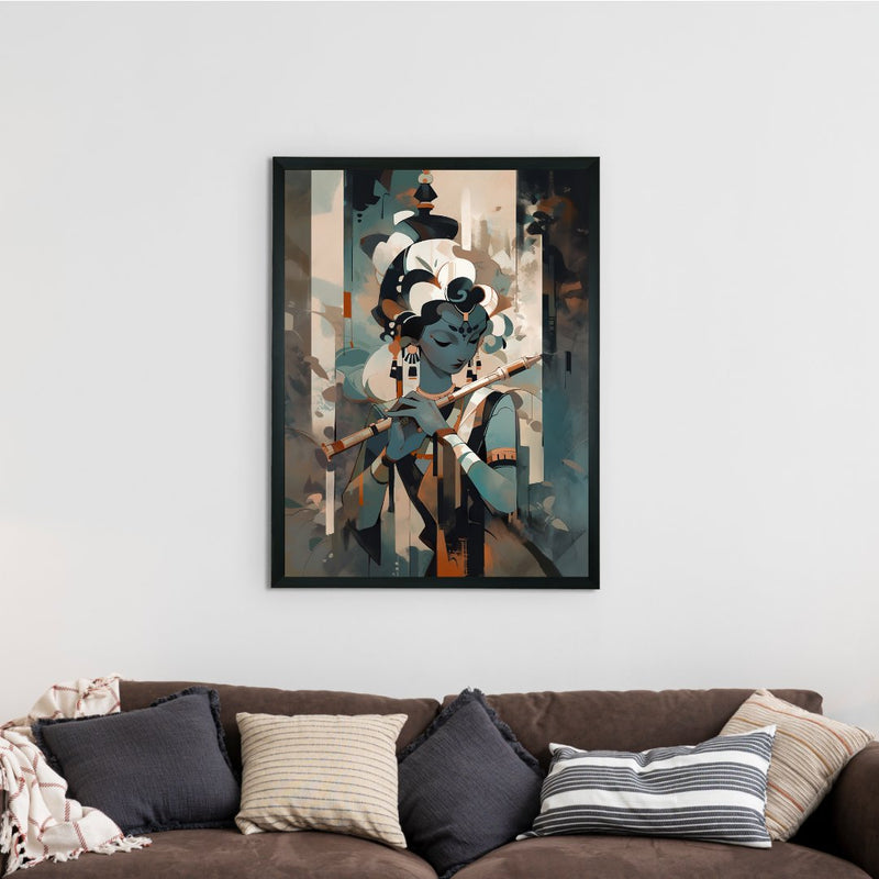 Sowpeace's Handcrafted Lord Krishna Abstract Wall Art – view 2