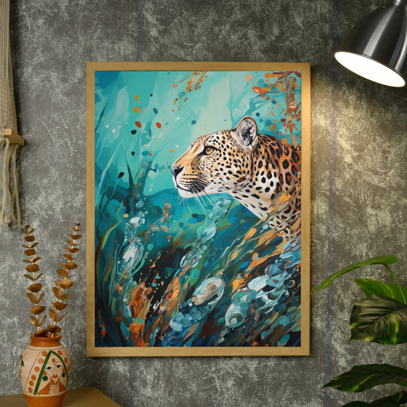Sowpeace Harmony: Find Your Handcrafted Abstract Leopard – Premium Indian-Inspired Canvas Art for Stylish Home Interiors – view 4