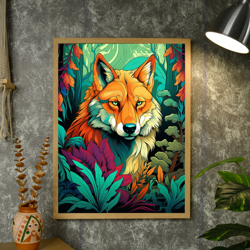 Sowpeace Harmony: Find Your Handcrafted Abstract Wolf – Premium Indian-Inspired Canvas Art for Contemporary Home Decoration – view 4