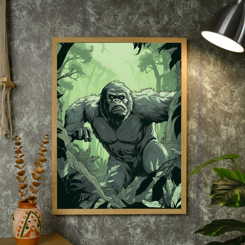 Sowpeace Harmony: Find Your Handcrafted Abstract Gorilla – Premium Indian-Inspired Canvas Art for Modern and Stylish Interiors – view 4