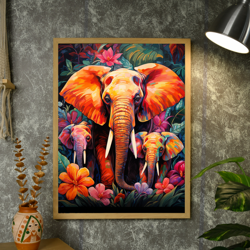 Sowpeace Harmony: Find Your Handcrafted Abstract Elephant – Premium Indian-Inspired Canvas Art for Elegant Home Decor – view 4