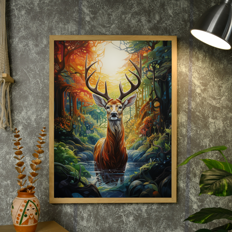 Sowpeace Harmony: Find Your Handcrafted Abstract 12 Singha – Premium Indian-Inspired Canvas Art for Elegant Home Decoration – view 4