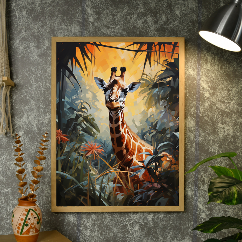 Sowpeace Harmony: Find Your Handcrafted Abstract Giraffe – Premium Indian-Inspired Canvas Art for Modern Home Decor – view 4