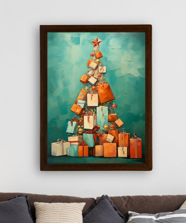 Merry & Bright: Premium Sowpeace Xmas Canvas Wall Prints – Handcrafted Indian-Inspired Art for Elegant Festive Decor — image 3