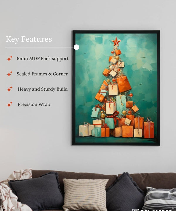 Merry & Bright: Premium Sowpeace Xmas Canvas Wall Prints – Handcrafted Indian-Inspired Art for Elegant Festive Decor — image 6