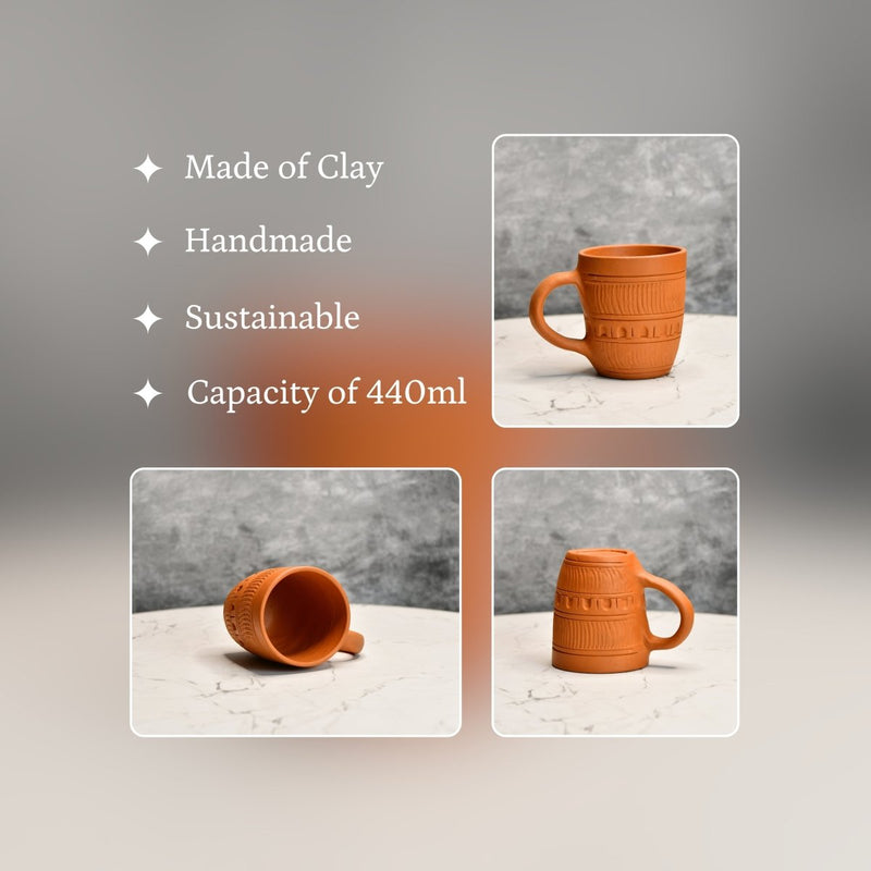 Rustic Terracotta Coffee Mug: Home Decor & Kitchen Delight – view 3