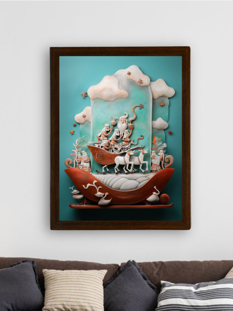 Santa Remixed: Premium Sowpeace Wall Art Prints – Handcrafted Indian-Inspired Canvas for Festive and Modern Home Decor – view 3
