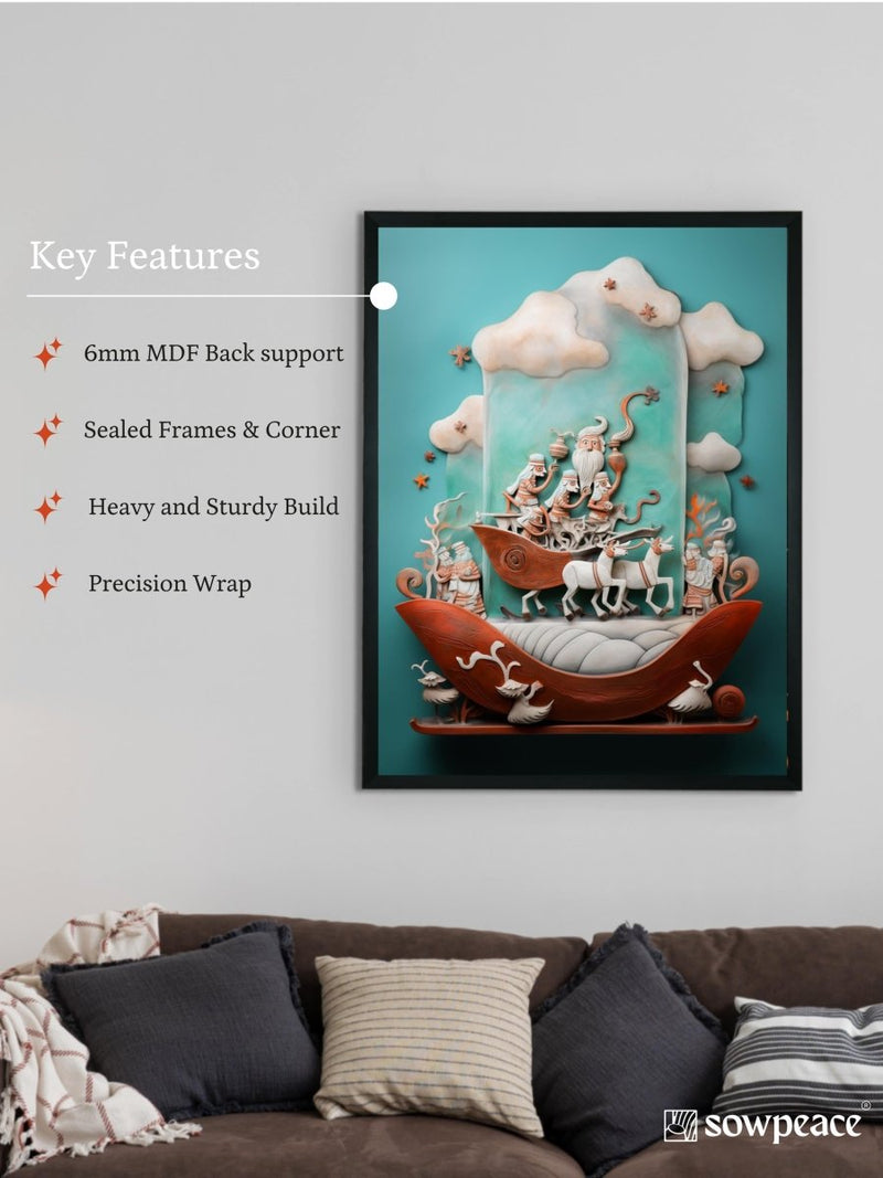 Santa Remixed: Premium Sowpeace Wall Art Prints – Handcrafted Indian-Inspired Canvas for Festive and Modern Home Decor – view 6