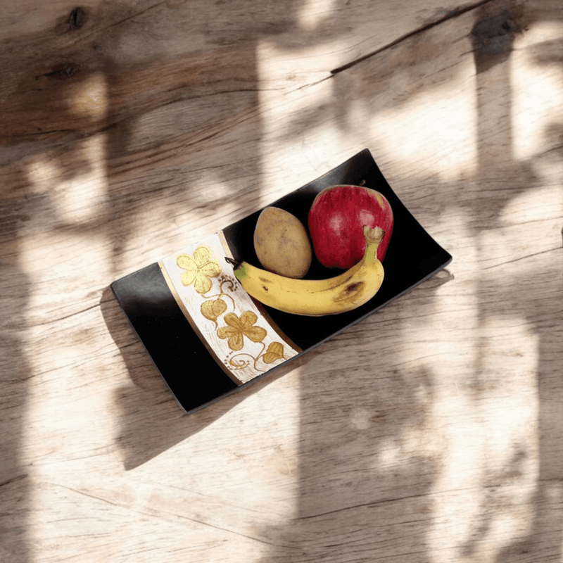 Sowpeace 12-Inch Elegant Black Acacia Wood Tray – view 3