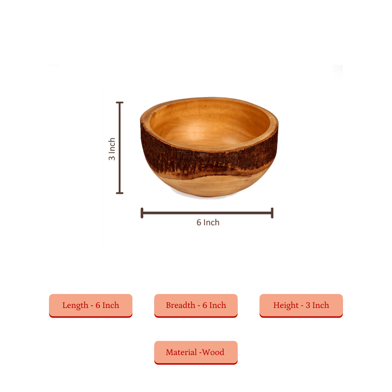 Sowpeace 6-Inch Natural Acacia Wood Round Bowl – view 5