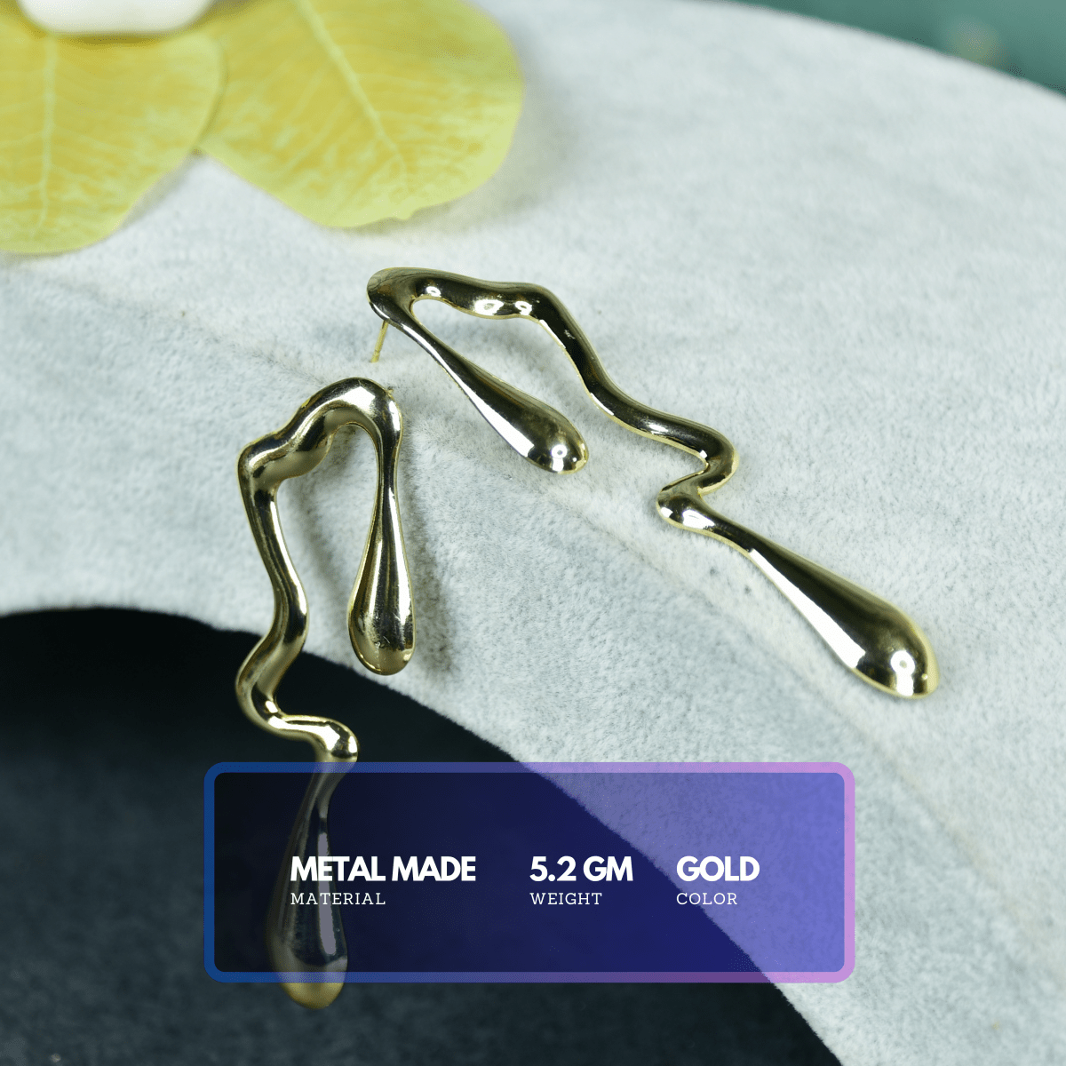Sowpeace Abstract Gold Stainless Steel Earrings | Modern One‑Size Lightweight Jewelry for Women & Daily Wear - Sowpeace - 