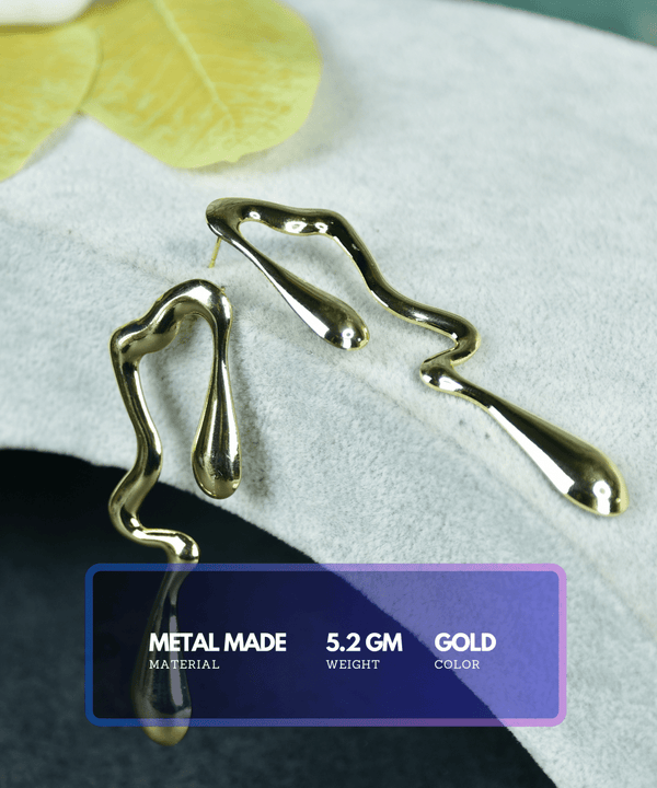 Sowpeace Abstract Gold Stainless Steel Earrings | Modern One‑Size Lightweight Jewelry for Women & Daily Wear — image 3