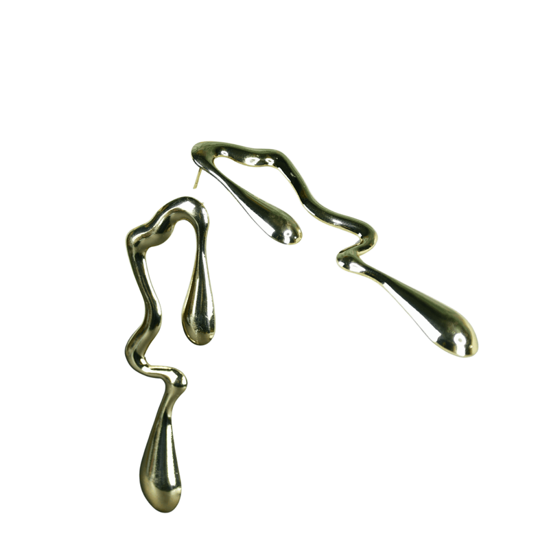 Sowpeace Abstract Gold Stainless Steel Earrings | Modern One‑Size Lightweight Jewelry for Women & Daily Wear – view 5