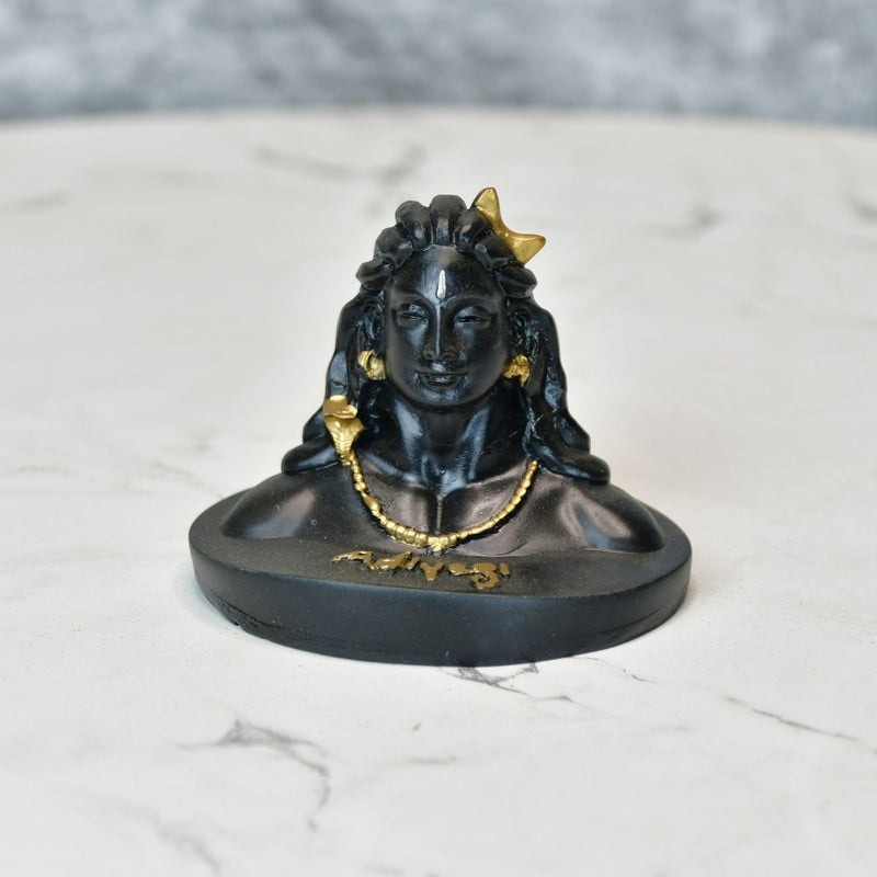 Sowpeace Adiyogi Shiva Statue 3 Inch | Mini Black Idol for Meditation, Home Décor & Spiritual Gift – view 1