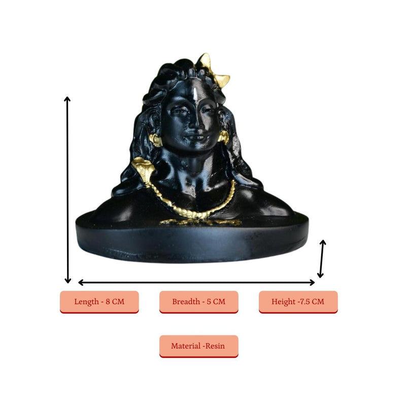 Sowpeace Adiyogi Shiva Statue 3 Inch | Mini Black Idol for Meditation, Home Décor & Spiritual Gift – view 5