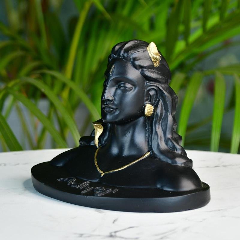Sowpeace Adiyogi Shiva Statue 5 Inch | Black Idol for Meditation, Home Décor & Spiritual Gift – view 2