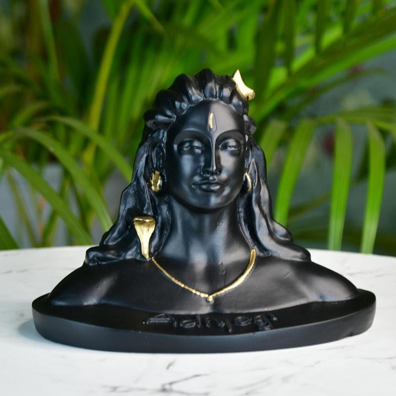 Sowpeace Adiyogi Shiva Statue 5 Inch | Black Idol for Meditation, Home Décor & Spiritual Gift – view 1