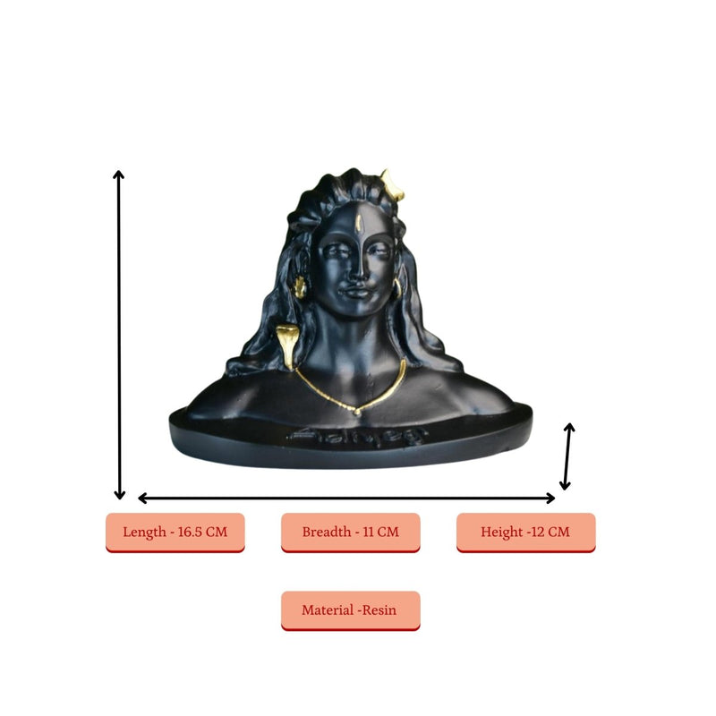 Sowpeace Adiyogi Shiva Statue 5 Inch | Black Idol for Meditation, Home Décor & Spiritual Gift – view 4