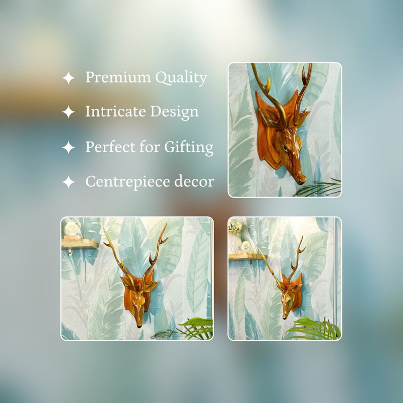 Sowpeace Artisan Wooden Deer Head: Exquisite Home Decor – view 3