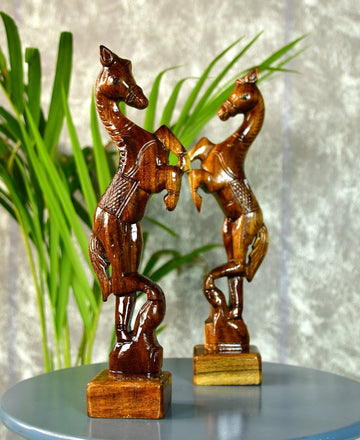 Sowpeace Artisan Wooden Jumping Horse Set: Home Decor — alternate view