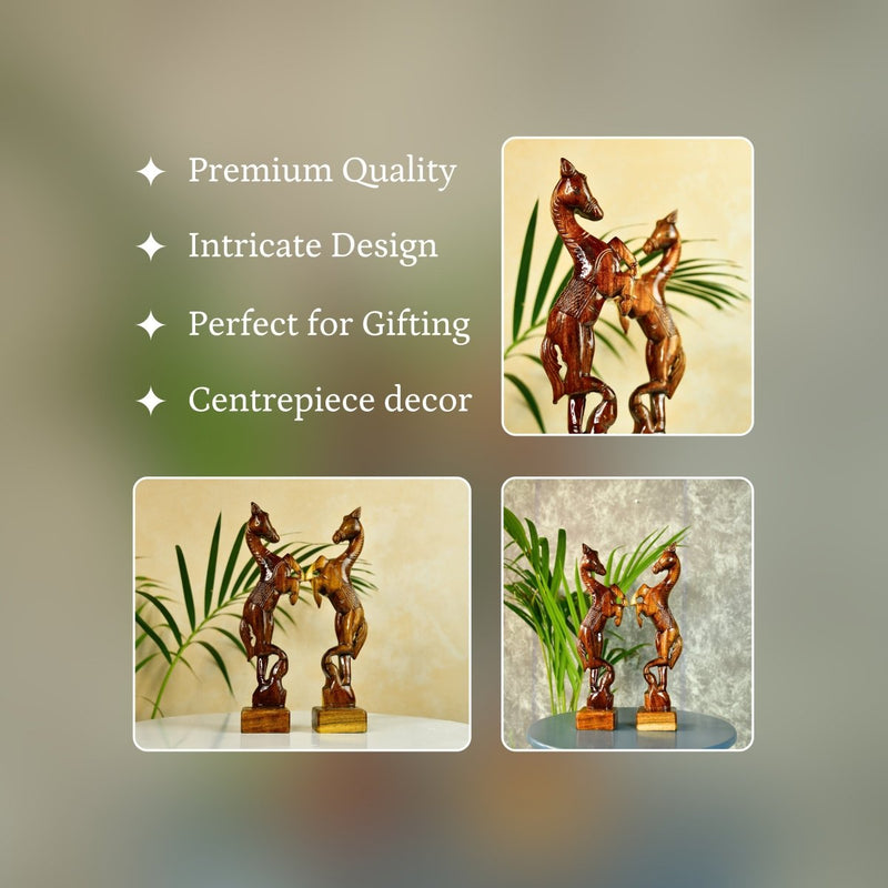 Sowpeace Artisan Wooden Jumping Horse Set: Home Decor – view 3