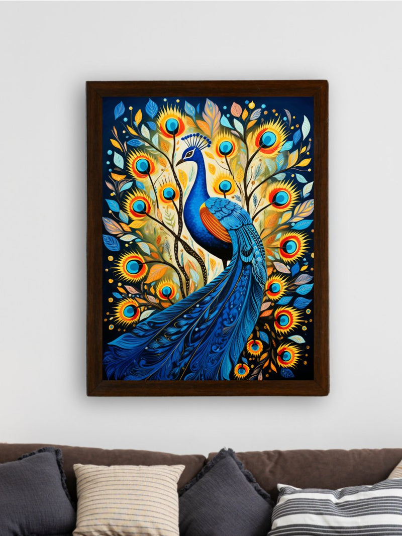 Sowpeace Aura: Embrace Peacock's Harmony – Premium Handcrafted Canvas Art for Modern and Elegant Home Decoration – view 3
