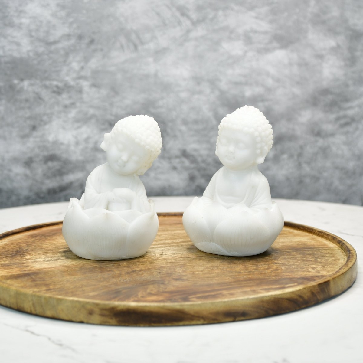 Sowpeace Baby Monk Set | Elegant White Resin Spiritual Figurines for Peaceful Home Décor & Gifting - Sowpeace - 