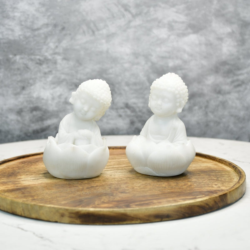Sowpeace Baby Monk Set | Elegant White Resin Spiritual Figurines for Peaceful Home Décor & Gifting – view 6
