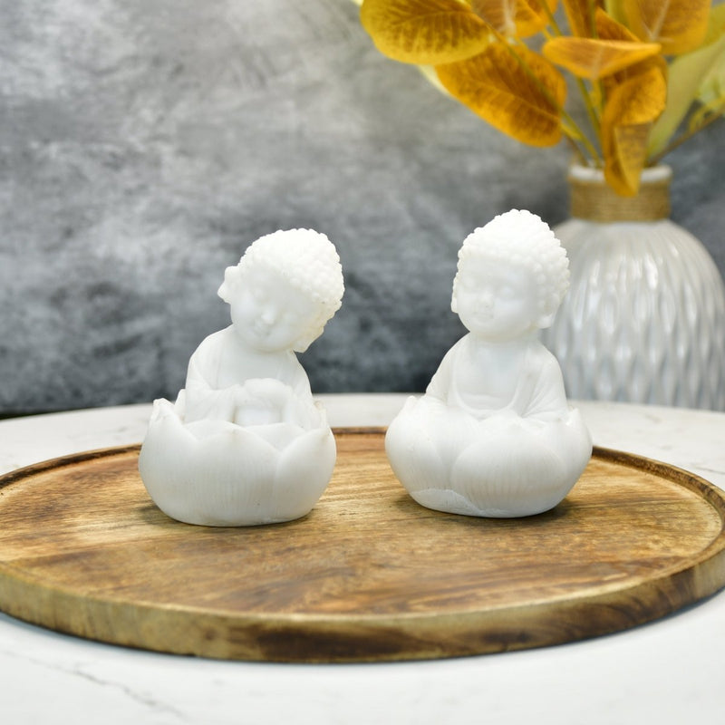Sowpeace Baby Monk Set | Elegant White Resin Spiritual Figurines for Peaceful Home Décor & Gifting – view 2