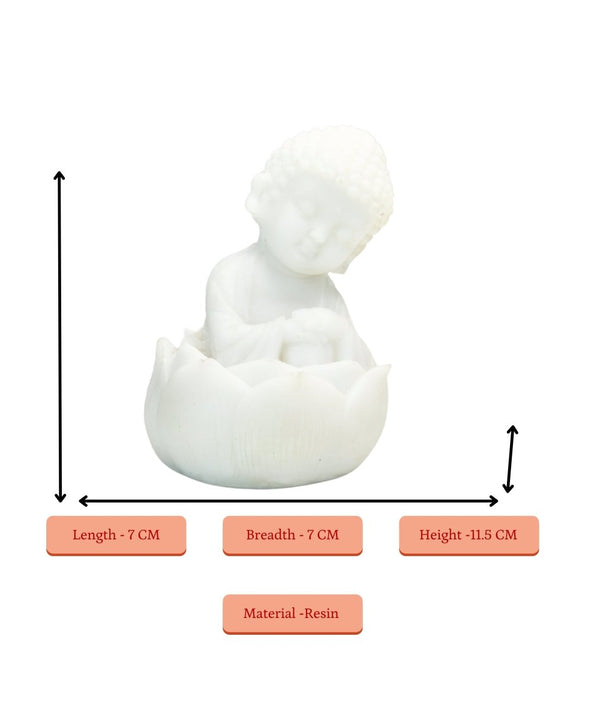 Sowpeace Baby Monk Set | Elegant White Resin Spiritual Figurines for Peaceful Home Décor & Gifting — image 5