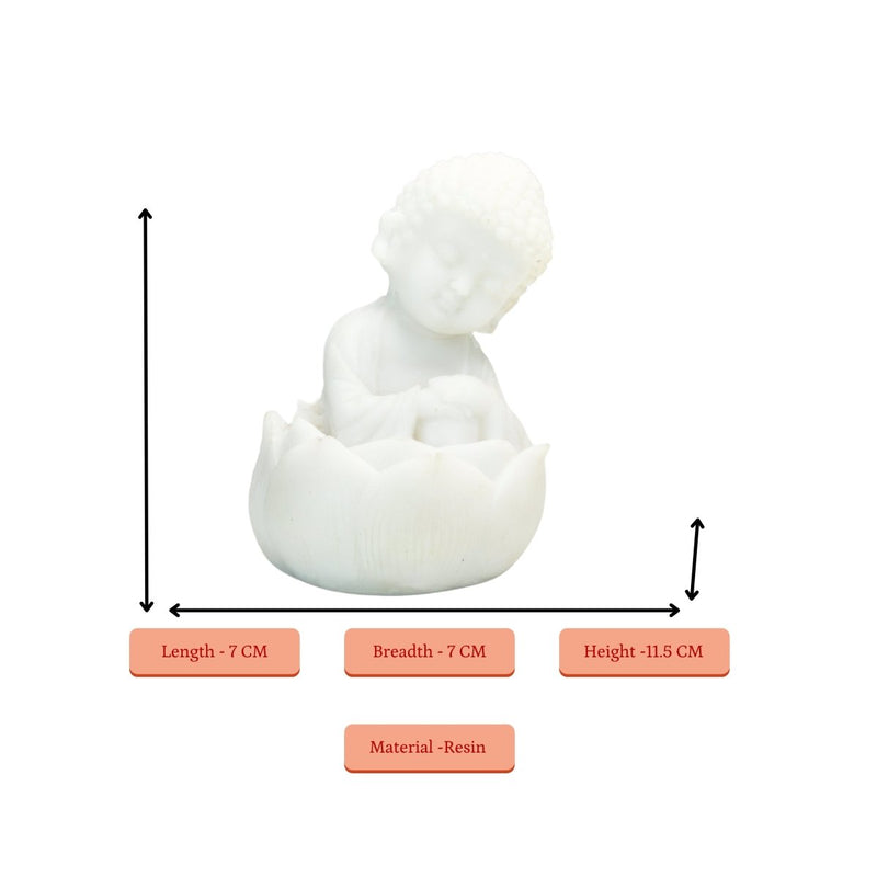 Sowpeace Baby Monk Set | Elegant White Resin Spiritual Figurines for Peaceful Home Décor & Gifting – view 5