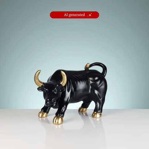 Sowpeace Black Bull Decor | Bold Resin Animal Figurine for Modern Home & Office Décor, Gifting