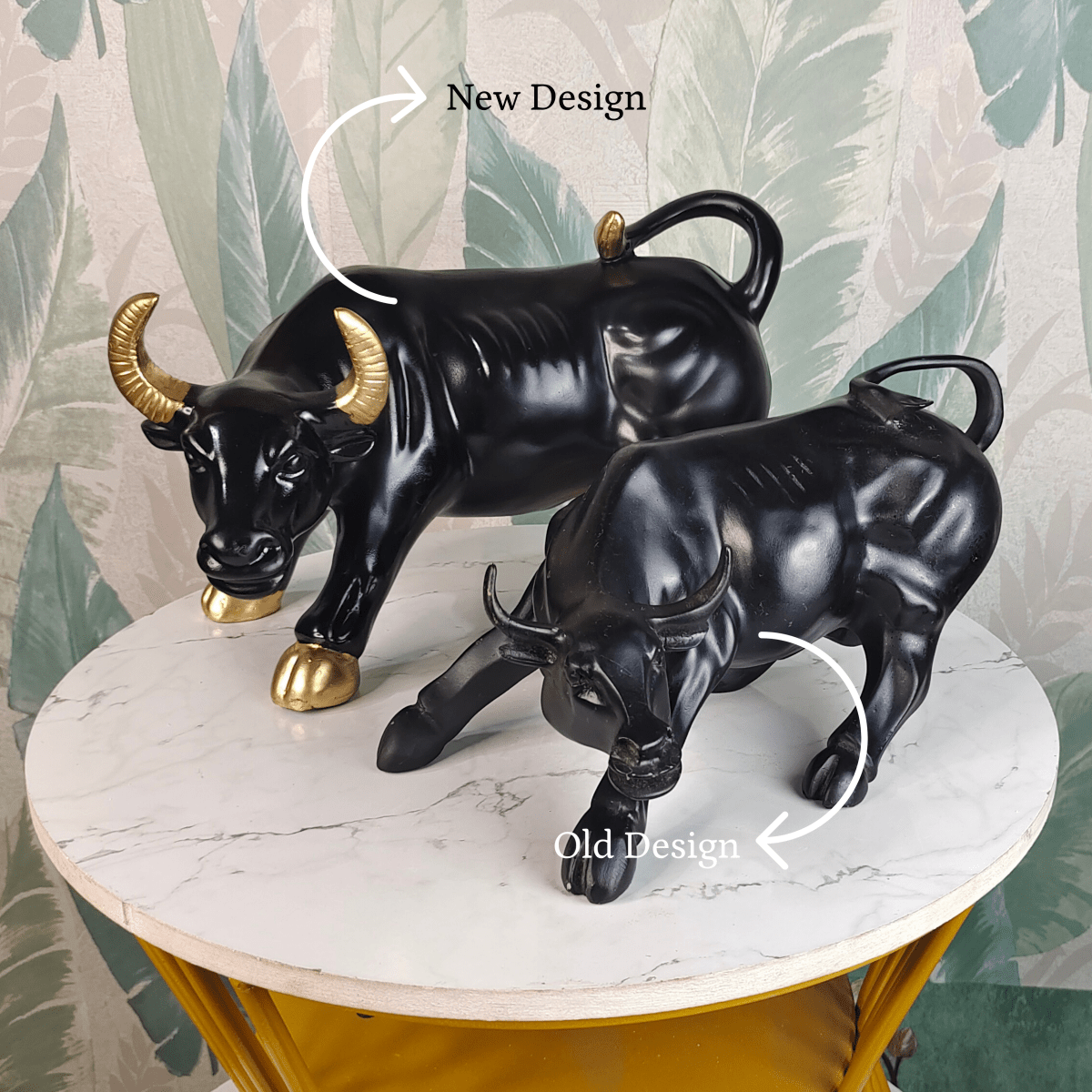 Sowpeace Black Bull Decor | Bold Resin Animal Figurine for Modern Home & Office Décor, Gifting - Sowpeace - 