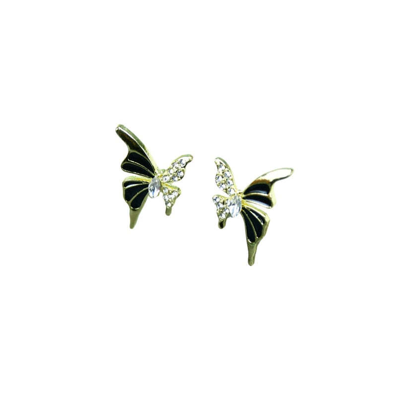 Sowpeace Black Butterfly Crystal Gold Stainless Steel Earrings | Elegant One‑Size Lightweight Jewelry for Women & Daily Wear – view 5