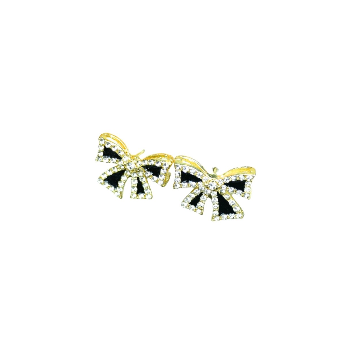 Sowpeace Black Gold Stainless Steel Ribbon Earrings | Elegant One‑Size Lightweight Jewelry for Women & Daily Wear - Sowpeace - 