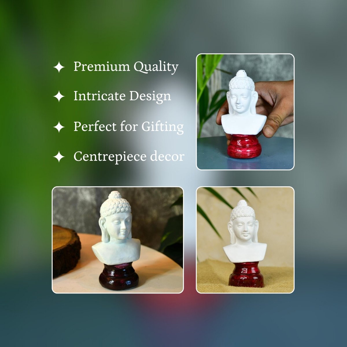 Sowpeace Bliss: White Small Buddha Terracotta Decor - terracotta tabletop - Sowpeace - Buddha - God Idols