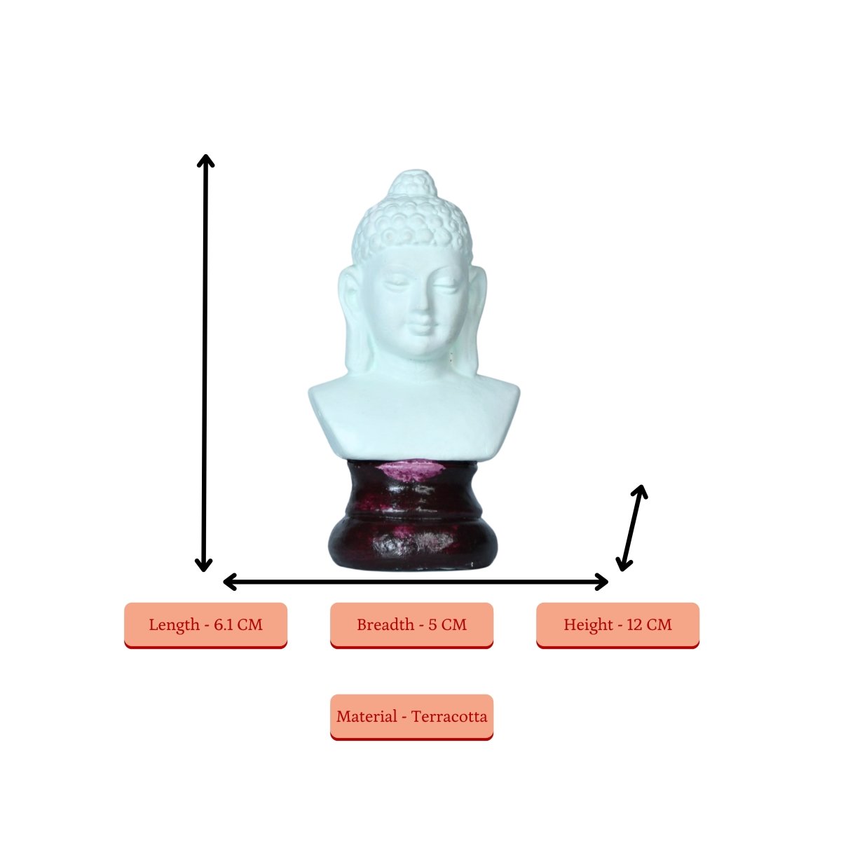 Sowpeace Bliss: White Small Buddha Terracotta Decor - terracotta tabletop - Sowpeace - Buddha - God Idols