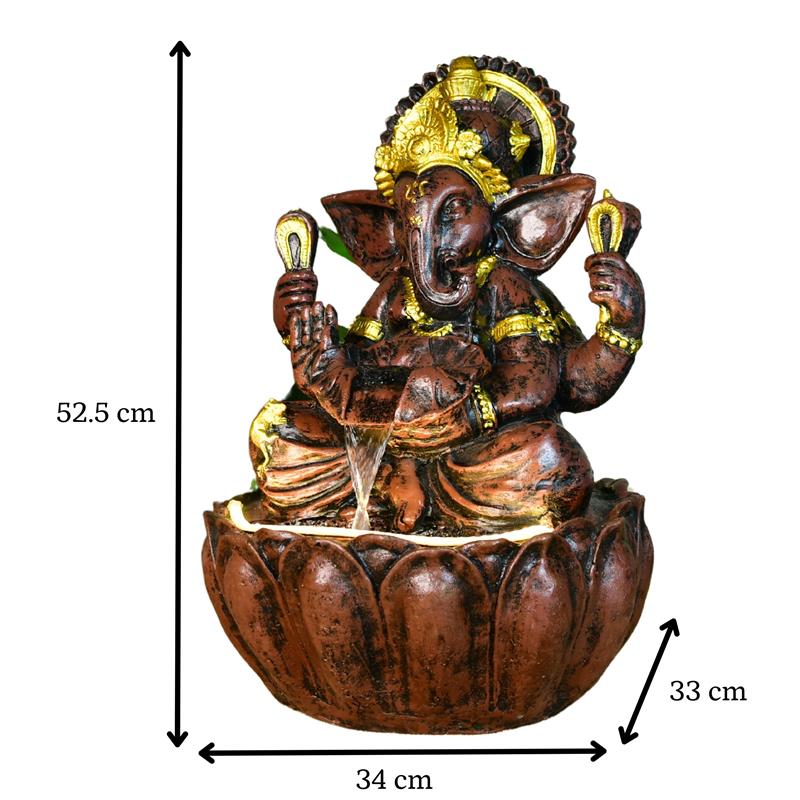 Sowpeace Brown Ganesha Water Fountain – Elegant Ganesha Sitting Waterfall for Spiritual Home Decor & Gifts – view 6